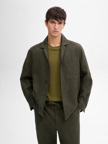 Sobrecamisa conjunto 100% lino - Khaki de Zara
