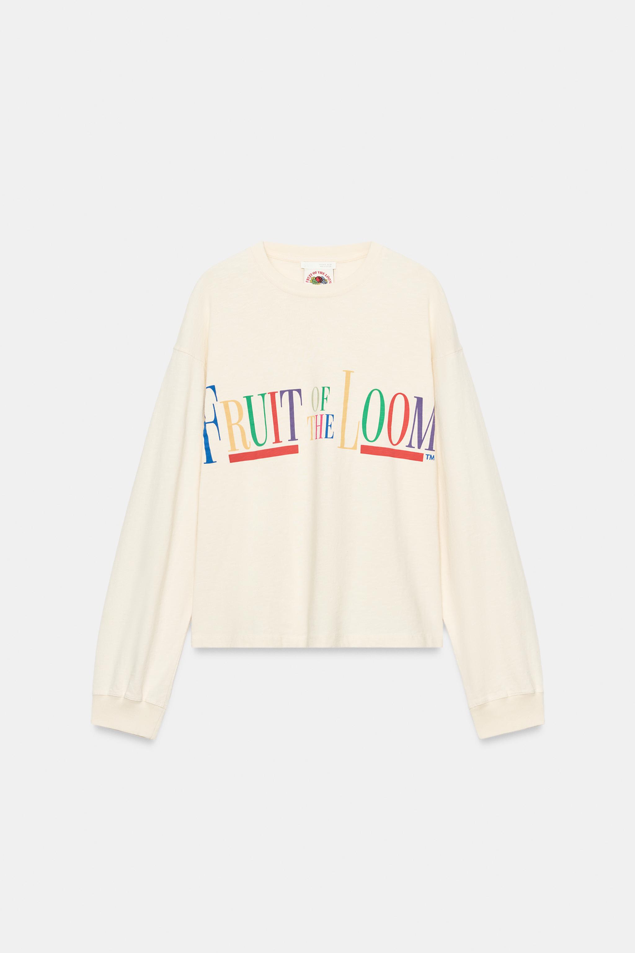 Zara FRUIT OF THE LOOM™ UZUN KOLLU T-SHIRT görsel 3
