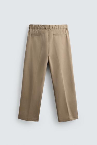 PANTALON COUPE DÉCONTRACTÉE À PLIS - Beige de Zara - Image 6