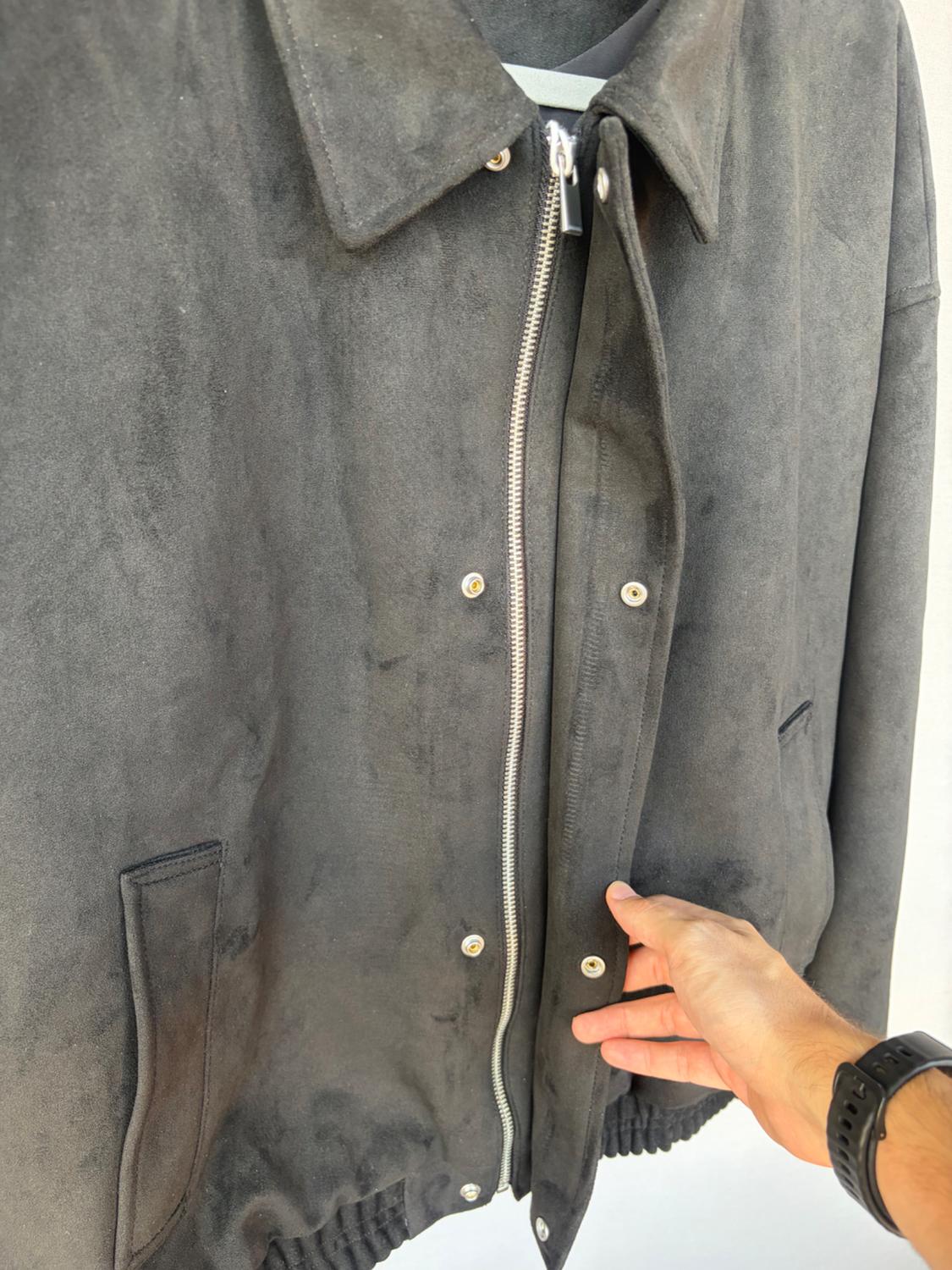 RELAXED FIT FAUX SUEDE JACKET - Image 9