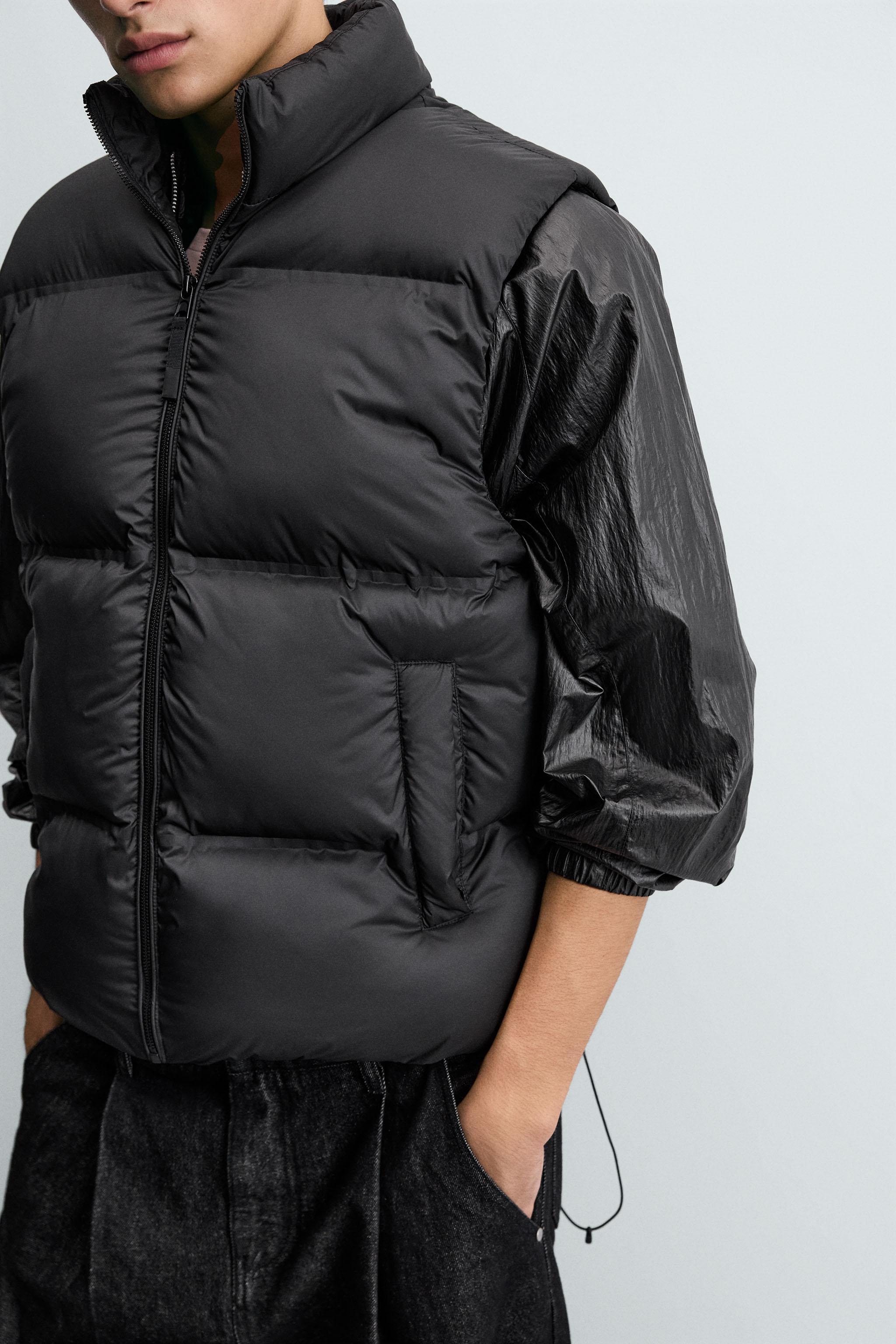 撥水加工入りパフベスト - ブラック | ZARA Japan / 日本