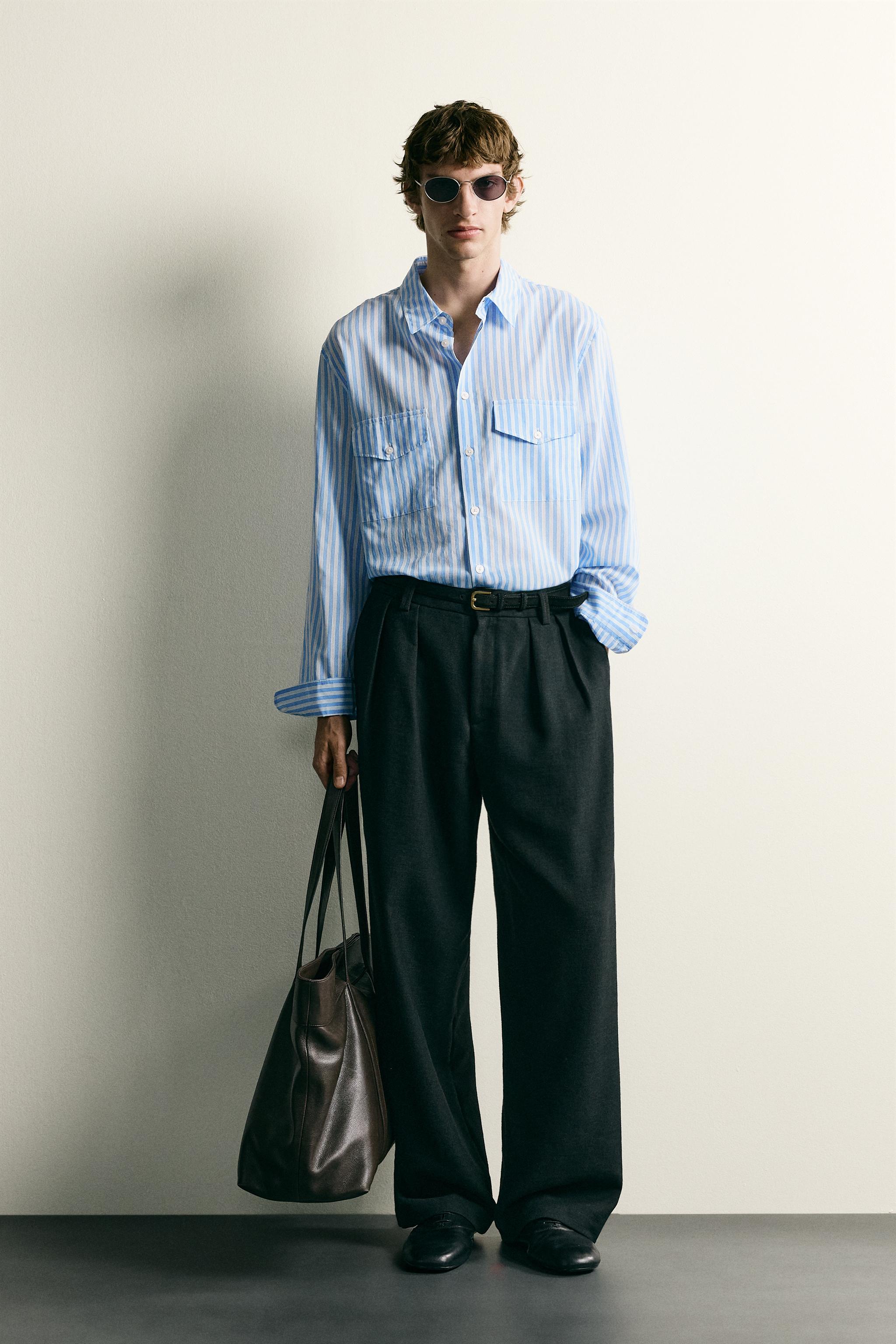 CHEMISE FLUIDE À RAYURES ET POCHES