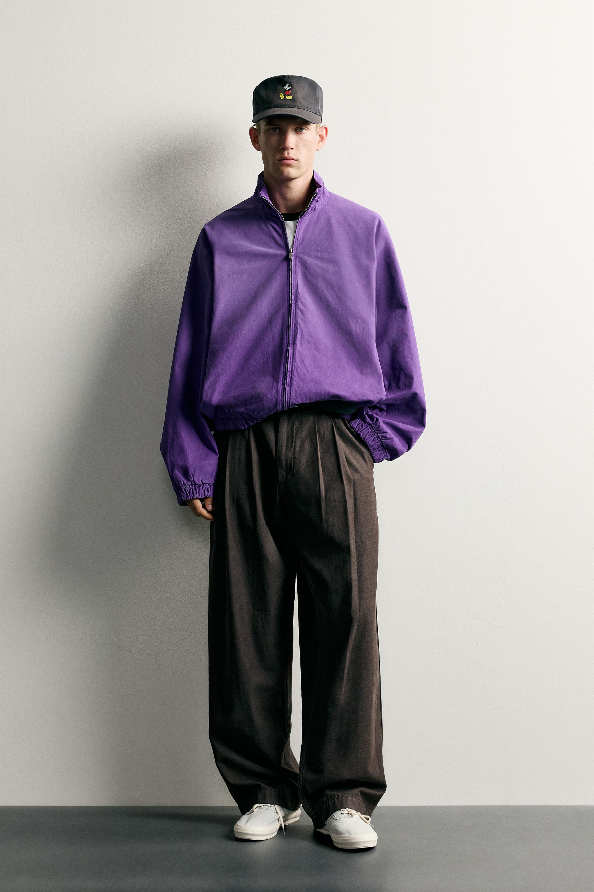 ZARA 卒業式セット　ジャケット/シャツ152cm パンツ164cm ウォッシュド リラックスフィット ジャケット - パープル | ZARA Japan