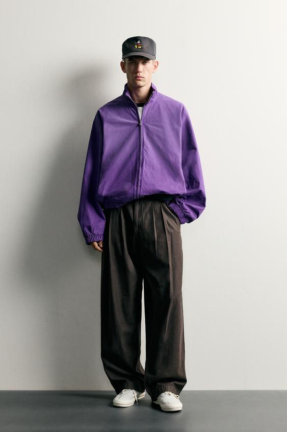 Zara JAKNA RELAXED FIT S PATENTNIM ZATVARAČEM – Ljubičasta – Slika 0