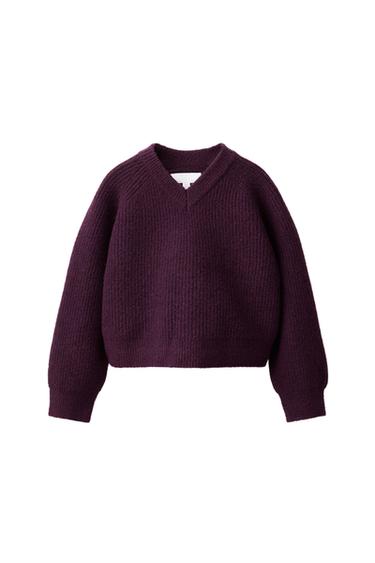 JERSEY PUNTO LISO - Berenjena de Zara