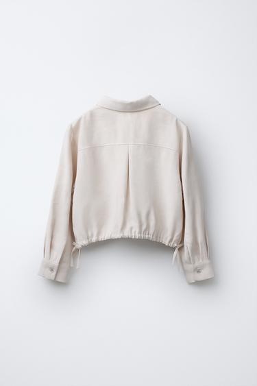 FLOWING SHIRT WITH DRAWSTRING - Ecru by Zara - Image 1