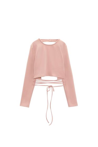 CROP TOP WITH TIE DETAIL