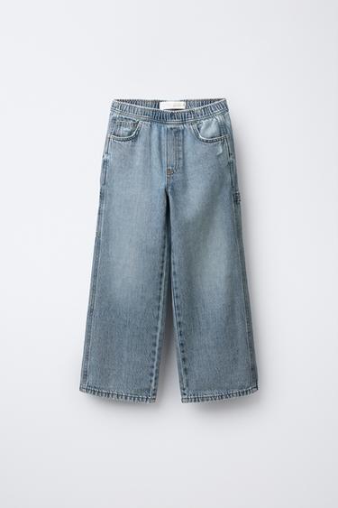 Zara 工裝牛仔褲 - 藍色