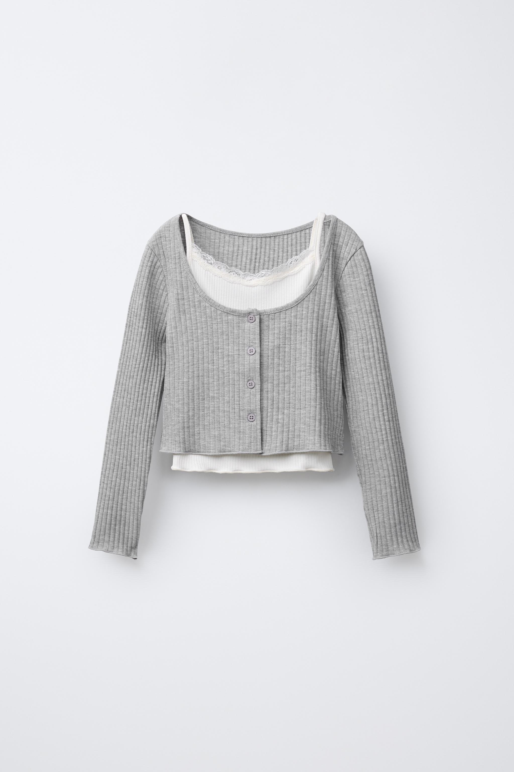 DOUBLE RIBBED T-SHIRT - Grey marl | ZARA South Africa