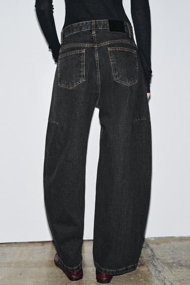 JEANS ZW COLLECTION BARREL MID-WAIST - Black de Zara - Image 2