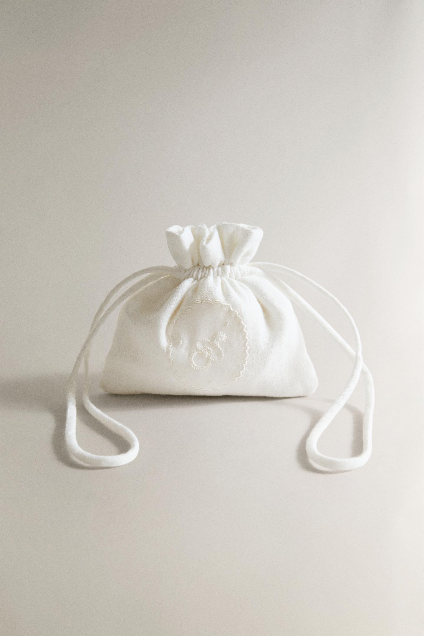 Детская сумка Zara Embroidered CHILDREN'S Pacifier Pouch, цвет: Устричный белый — фото 3