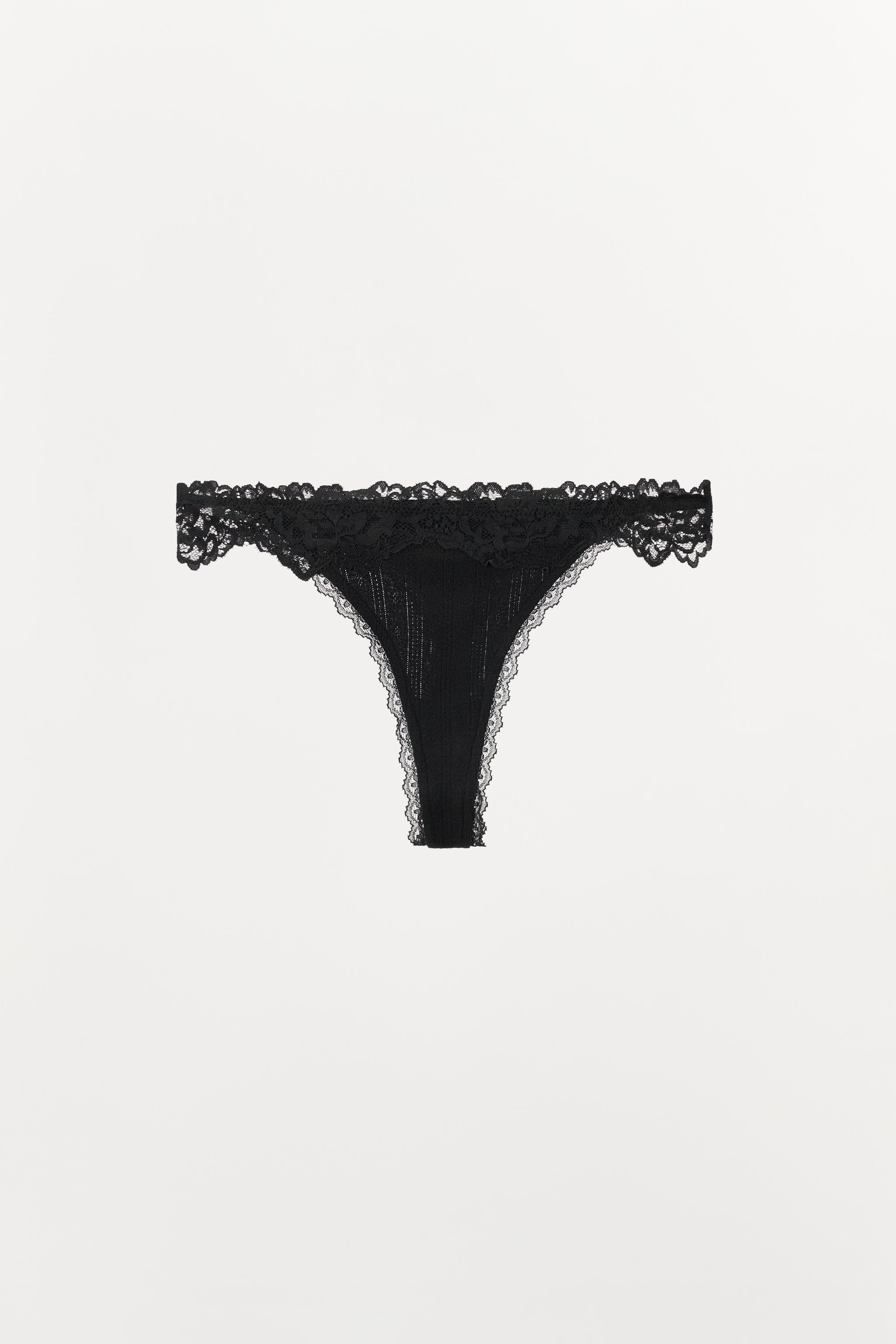 POINTELLE LACE THONG
