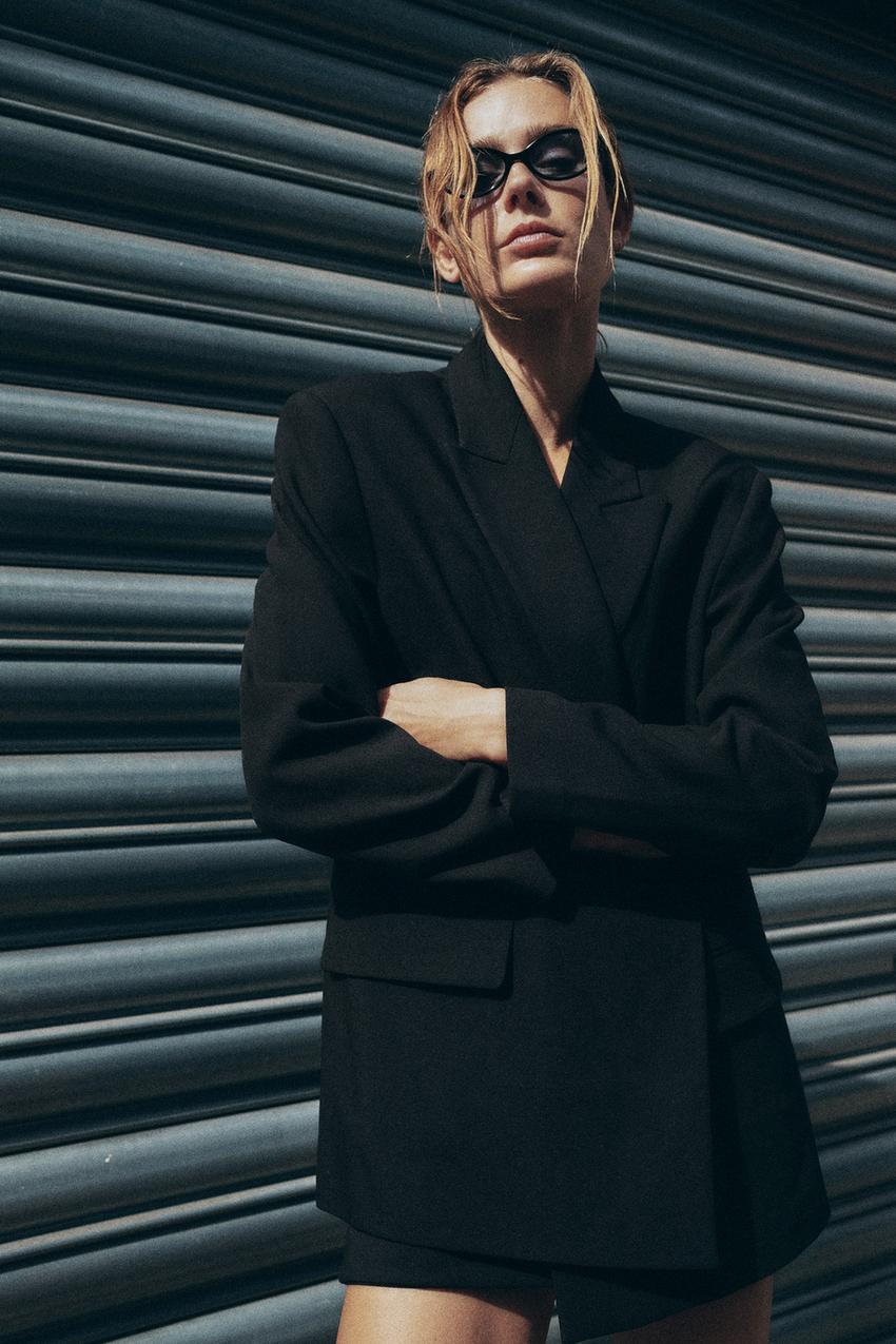 VESTE CROISÉE OVERSIZE À RAYURES TENNIS