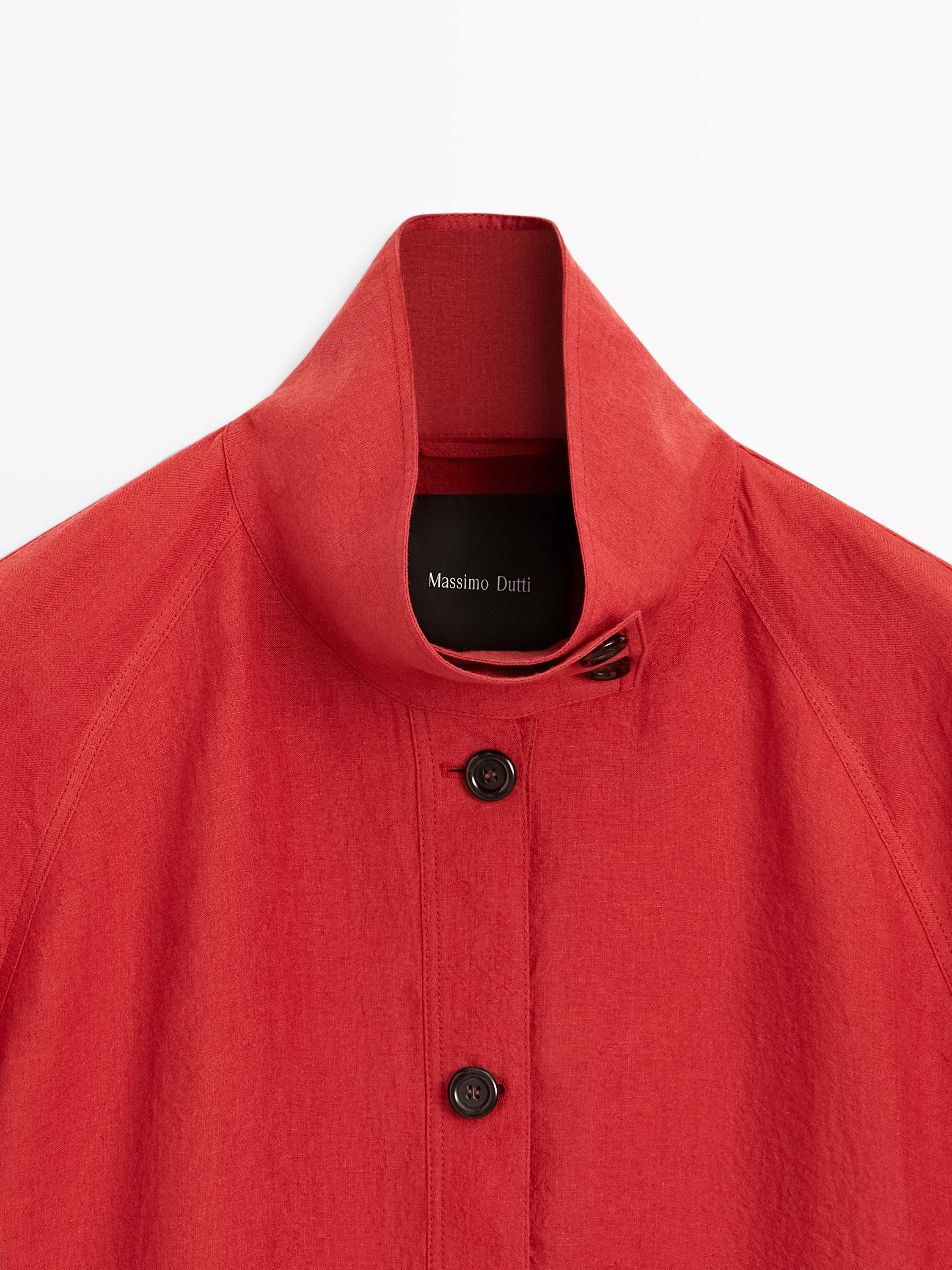 Veste bomber bouffante en lin