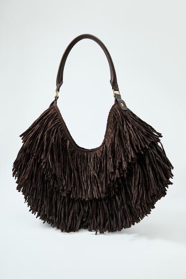 BOLSO FLECOS - Chocolate de Zara