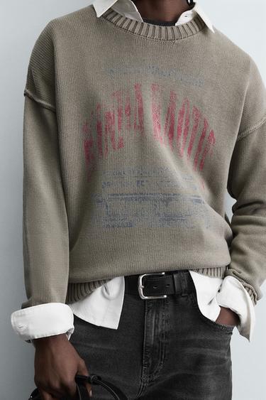 WASHED PRINT SWEATER - Grey by Zara - Image 5