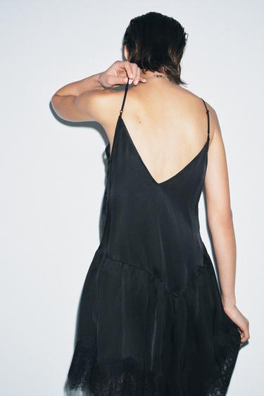 ZW COLLECTION ASYMMETRIC SHORT DRESS - Black by Zara - Image 3