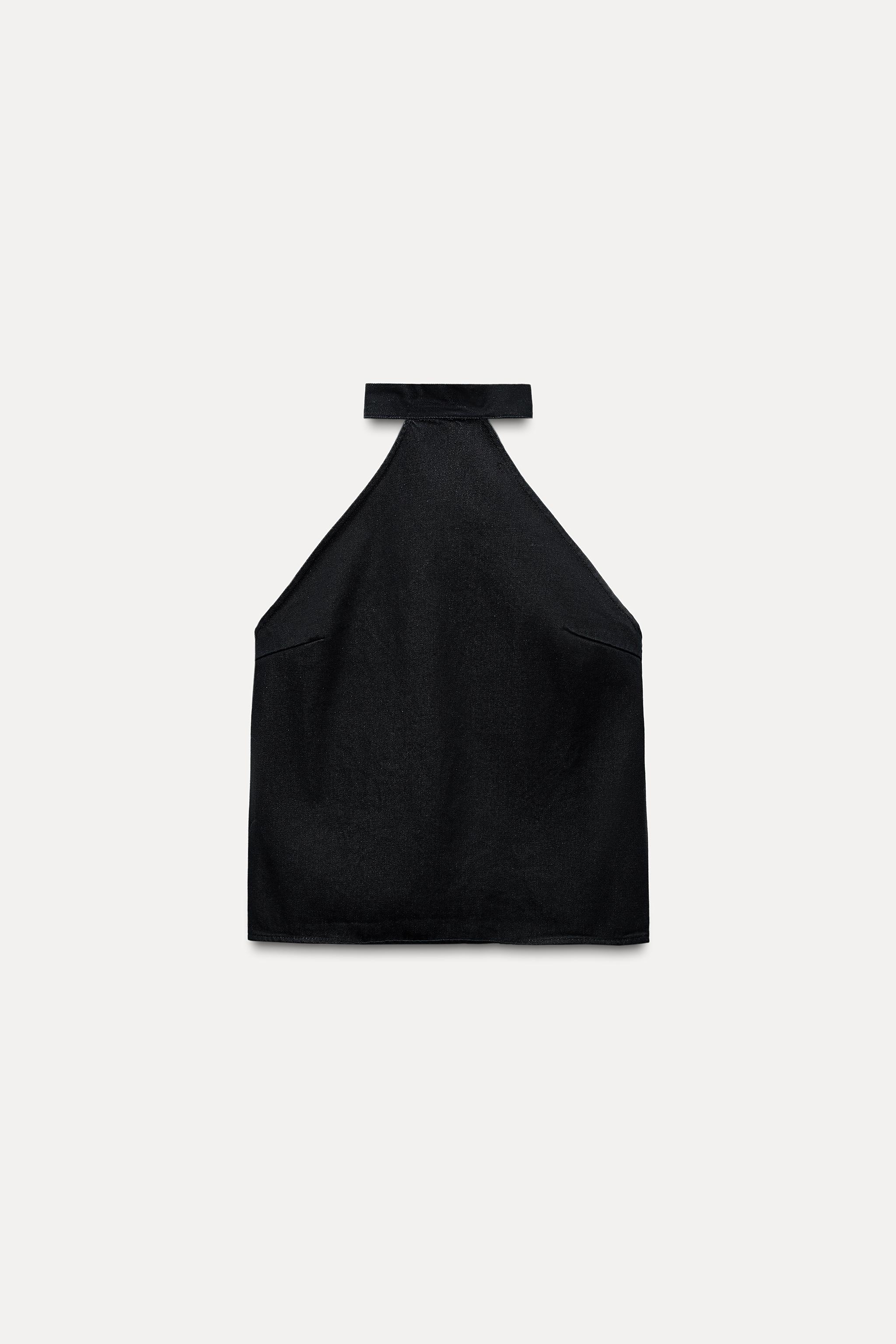 TRF TIED DENIM TOP - Dark indigo | ZARA United States TRF TIED DENIM TOP - Dark indigo | ZARA United States