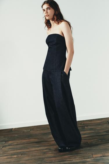 BALLOON TROUSERS WITH DARTS - Dark indigo by Zara - Image 3