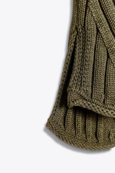 HIGH NECK KNIT VEST - Khaki by Zara - Image 6