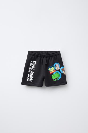 Zara TOY STORY © DISNEY STRAIGHT PLUSH SHORTS - Black