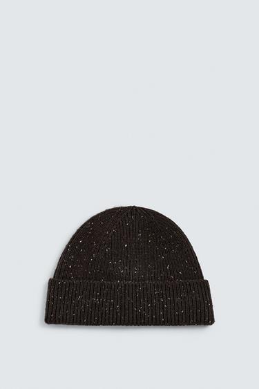 SHORT STRUCTURED BEANIE - Brown by Zara