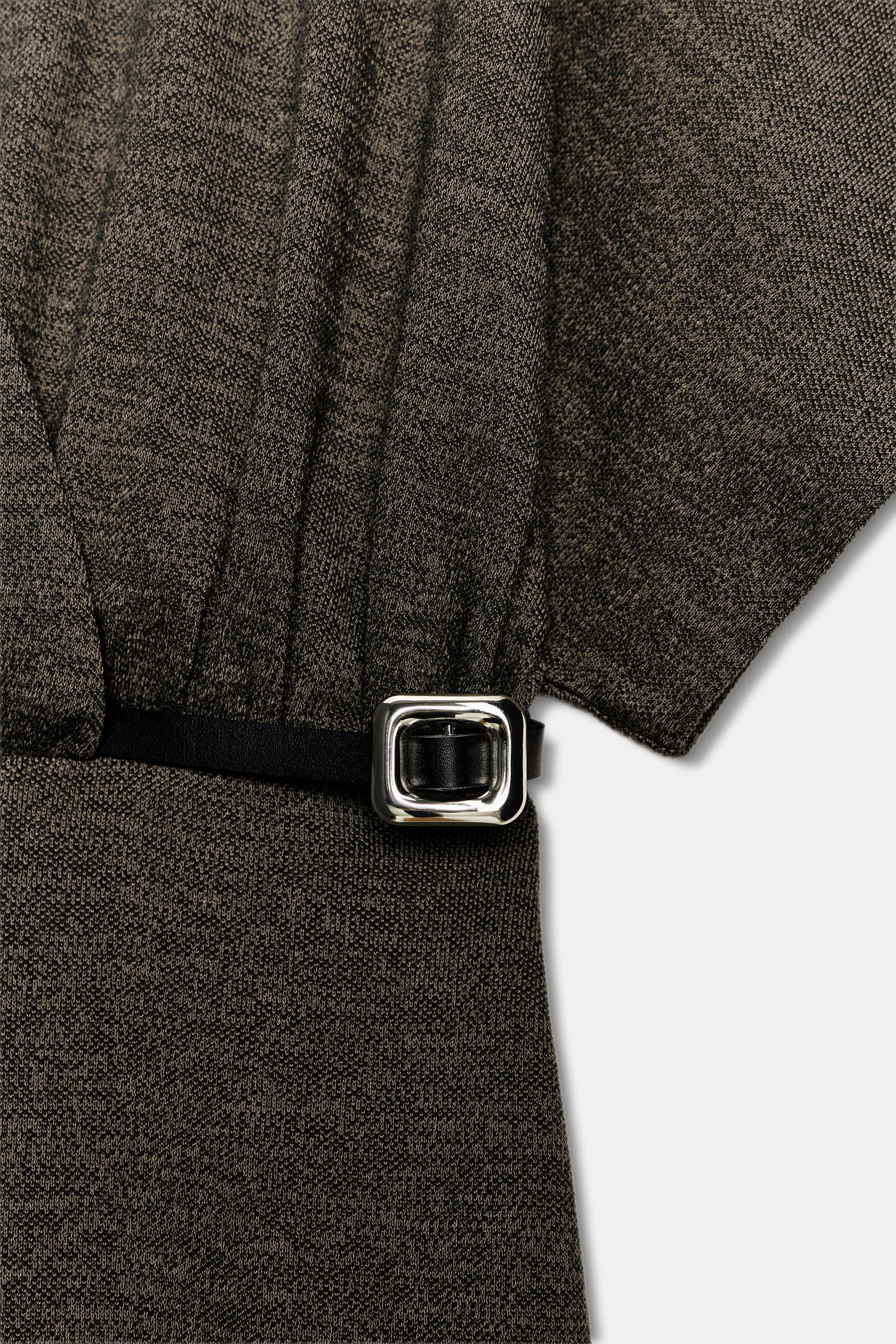 BELTED PIQUE MIDI DRESS