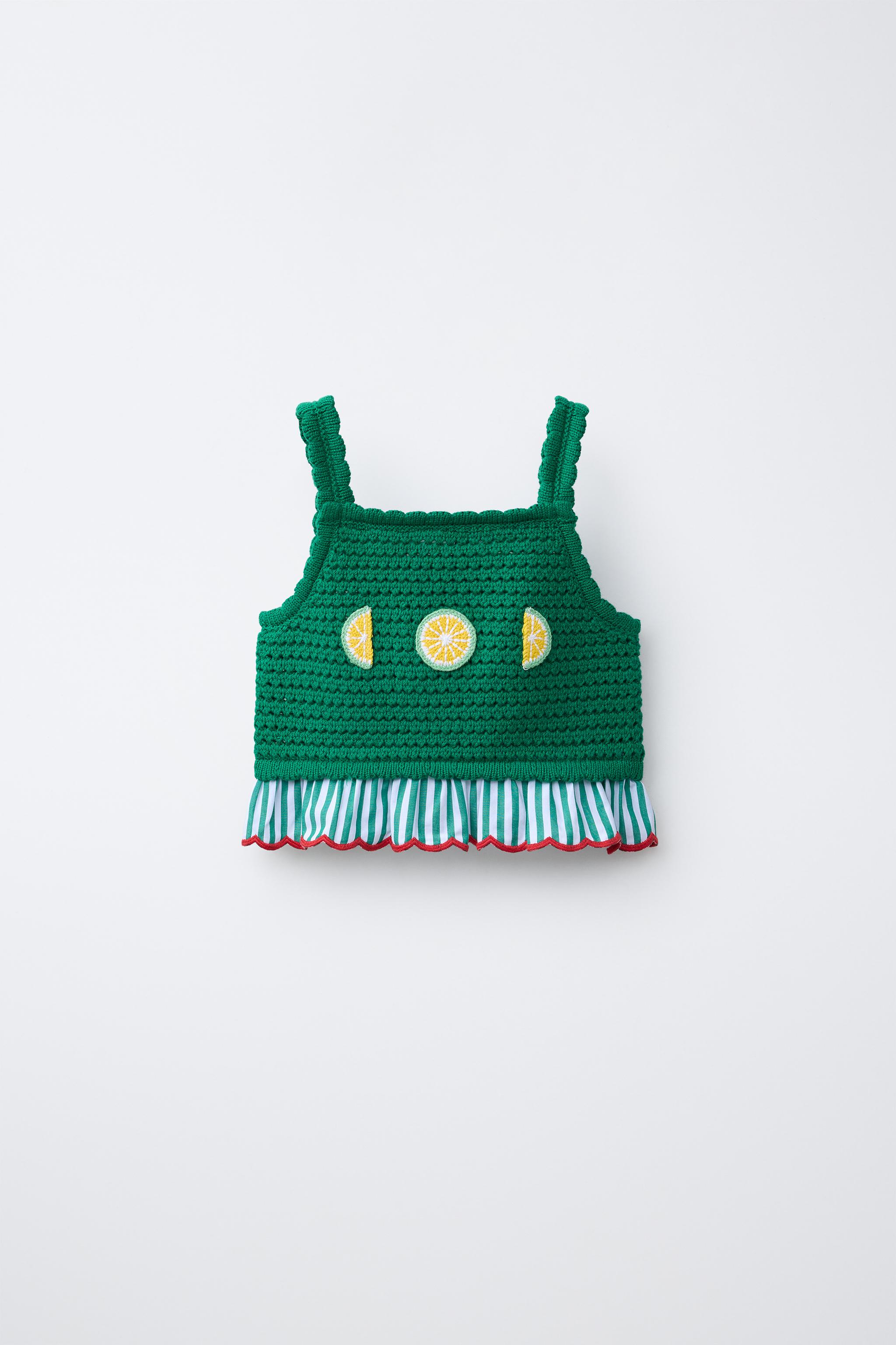 CASA LAWA X ZARA KIDS CROCHET KNIT TOP - Green | ZARA United States