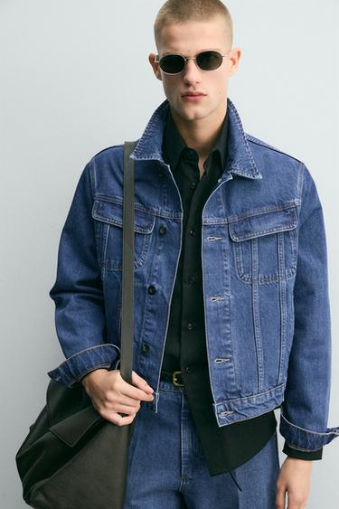 VESTE EN JEAN RELAXED FIT - Bleu de Zara - Image 6