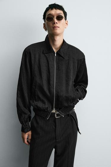 SHOULDER PAD BOMBER JACKET - Black by Zara - Image 4