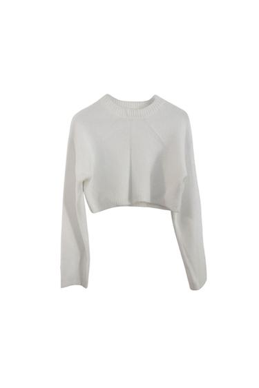 WHITE CROPPED SWEATER