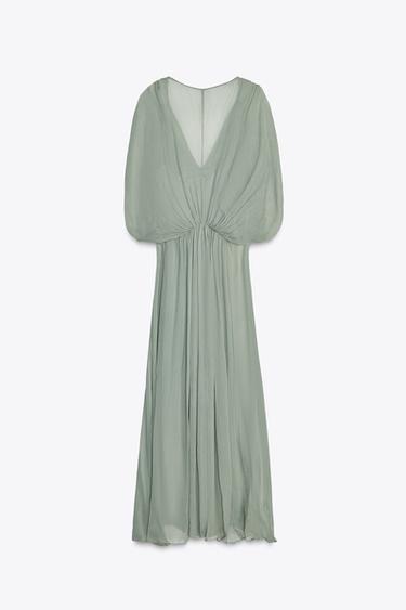 ROBE DRAPÉE ZW COLLECTION - Vert d'eau de Zara - Image 6