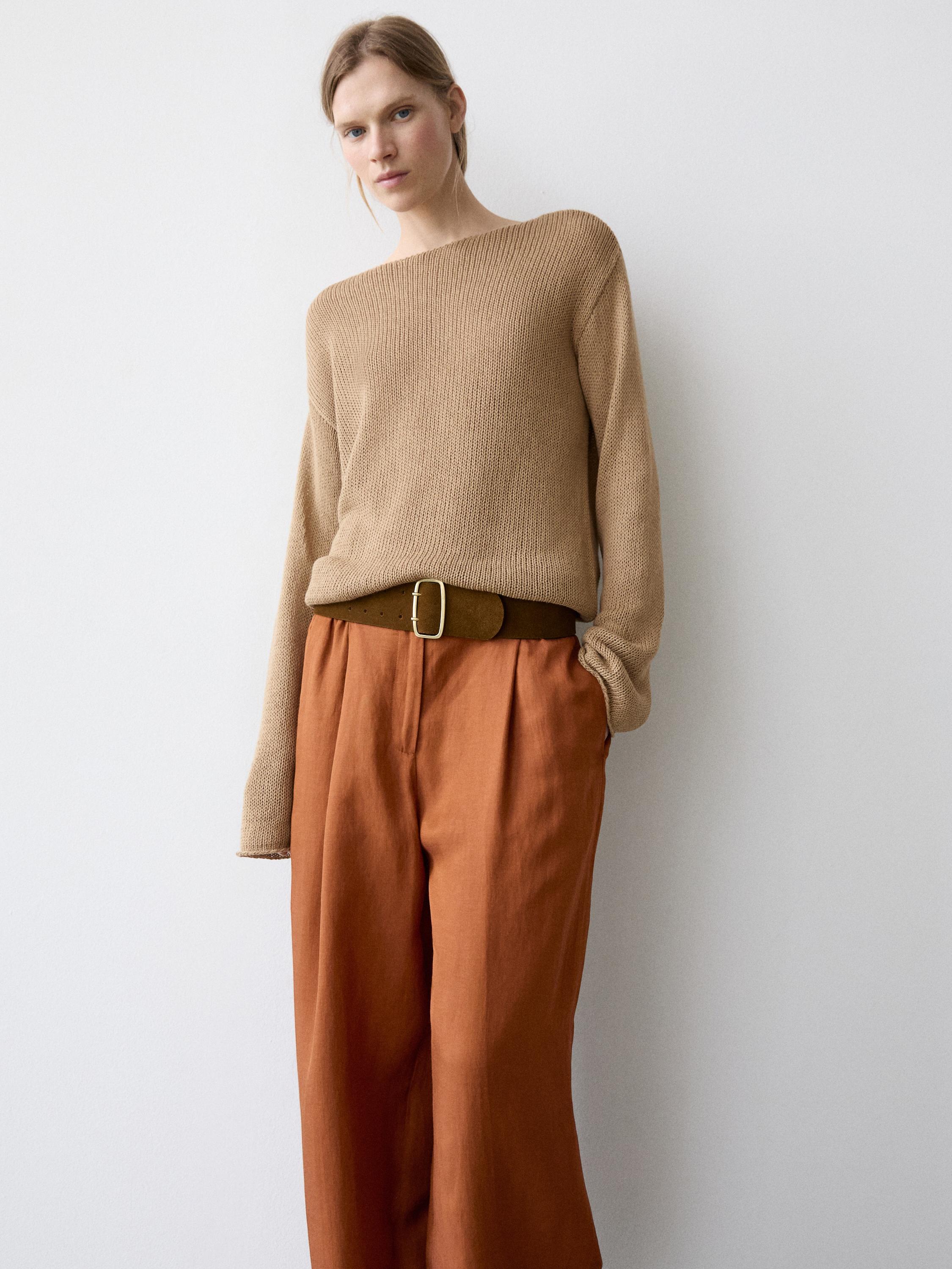 Flowing trousers with tie detail