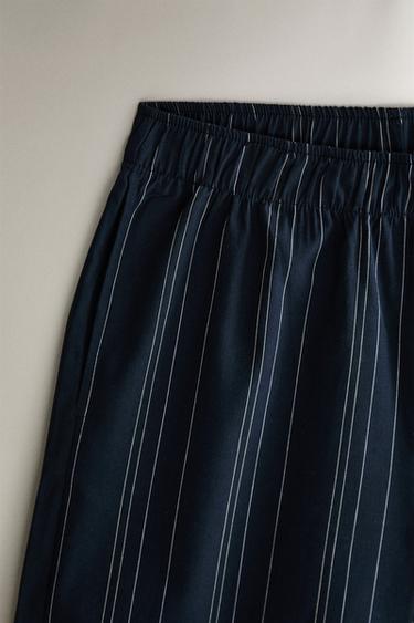 STRIPED COTTON SHORTS - Blue by Zara - Image 1