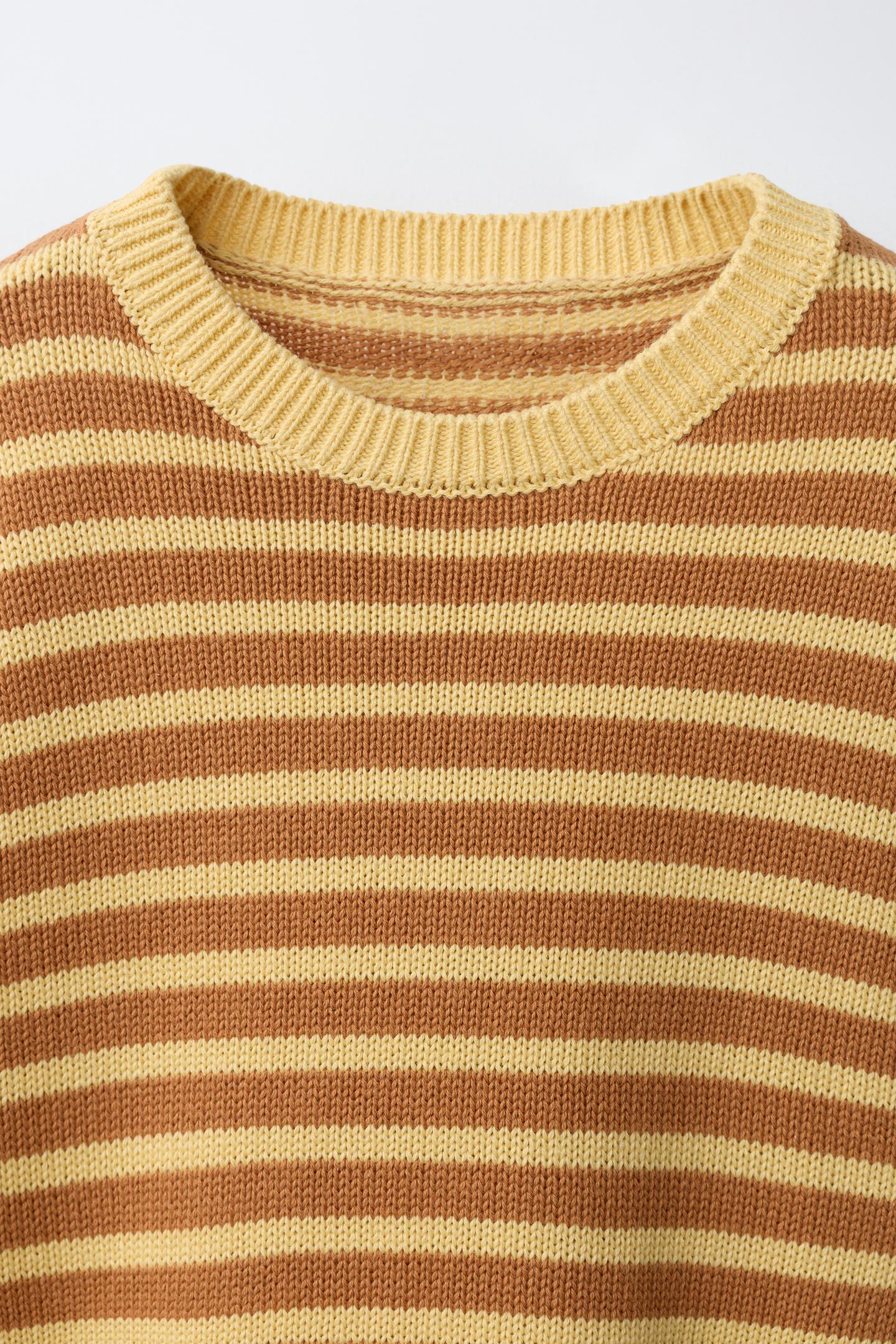 Детский свитер Zara Striped Knit Jumper, цвет: Жёлтый — фото 4