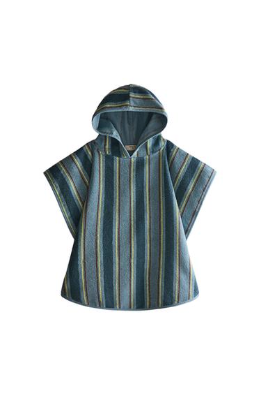 CHILDREN'S STRIPED BEACH PONCHO - Blue by Zara