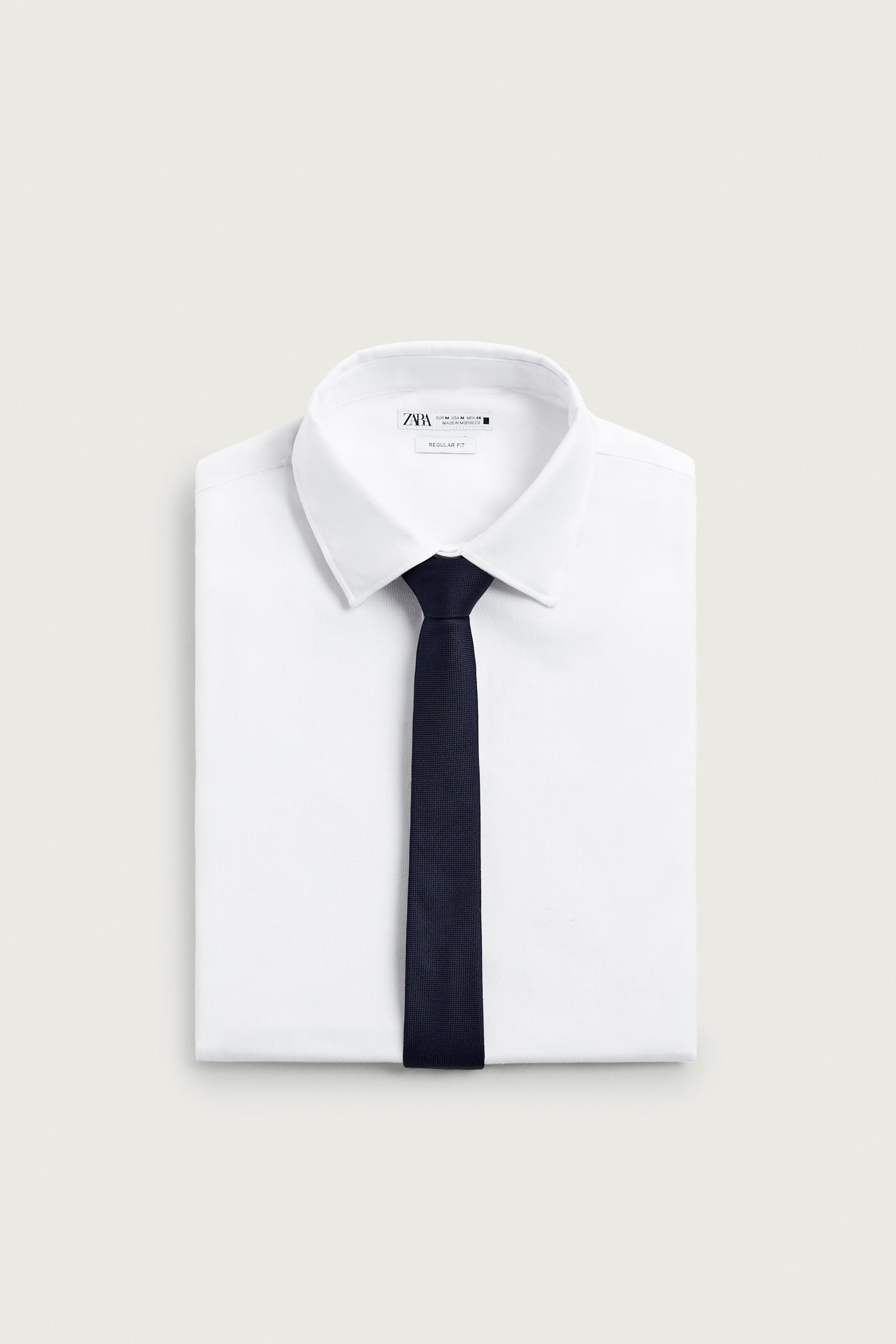 Мужские аксессуары Zara 100% SILK SLIM TIE — фото 4
