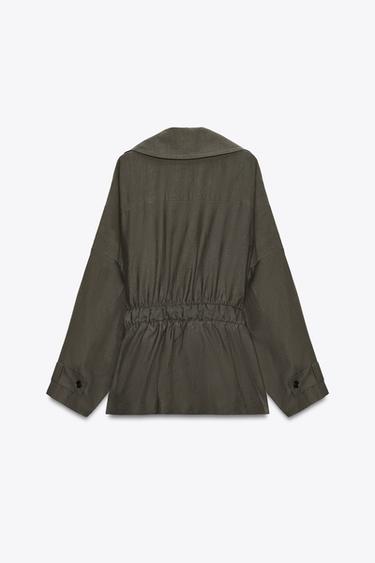 ZW COLLECTION FLOWING BELTED JACKET - Brown / Taupe by Zara - Image 7