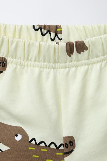CROCODILE PRINT T-SHIRT AND BERMUDA SHORTS SET - Yellow by Zara - Image 3