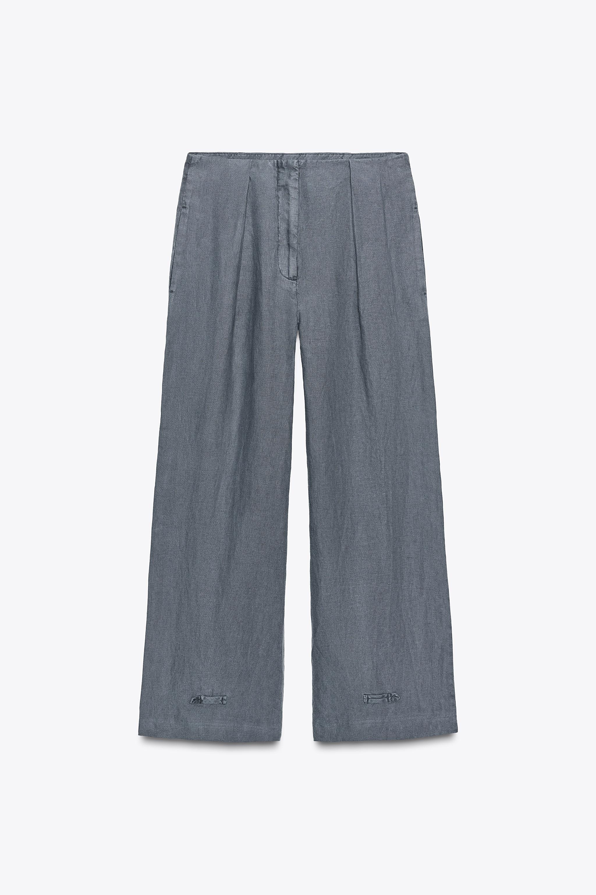 PANTALON LIN À PINCES ZW COLLECTION
