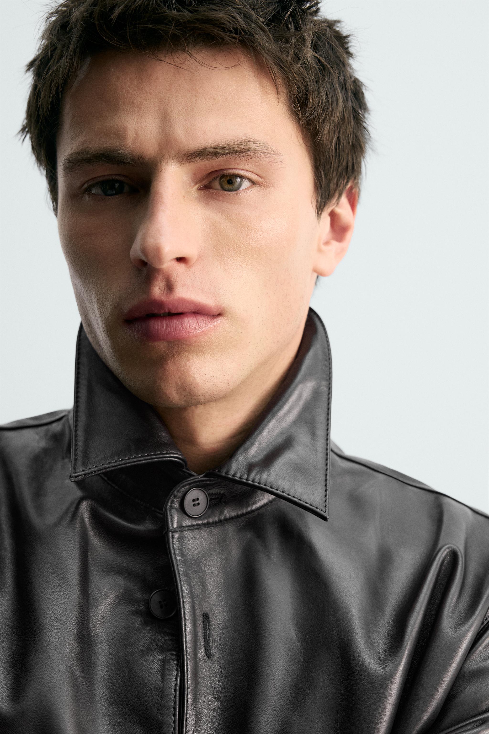 ナッパレザーシャツジャケット - ブラック | ZARA Japan / 日本