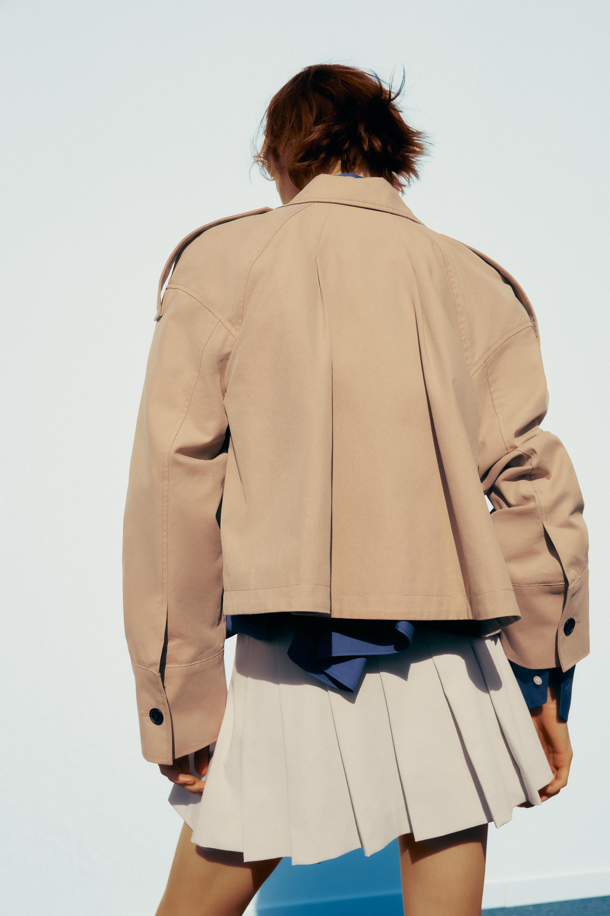 SHORT CAPE TRENCH COAT - Tobacco | ZARA United States SHORT CAPE TRENCH COAT - Tobacco | ZARA United States