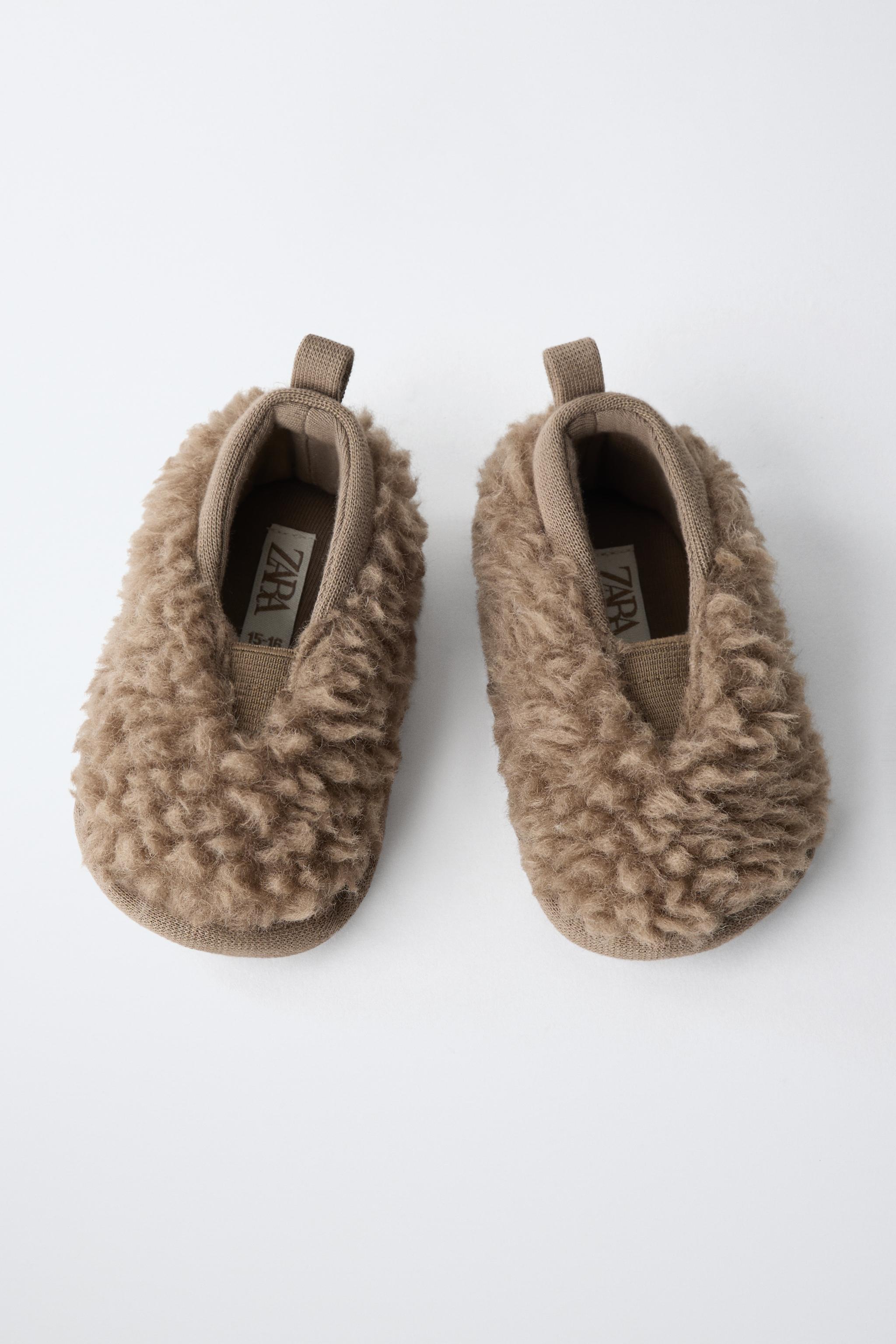 SHEARLING EFFECT SLIPPERS