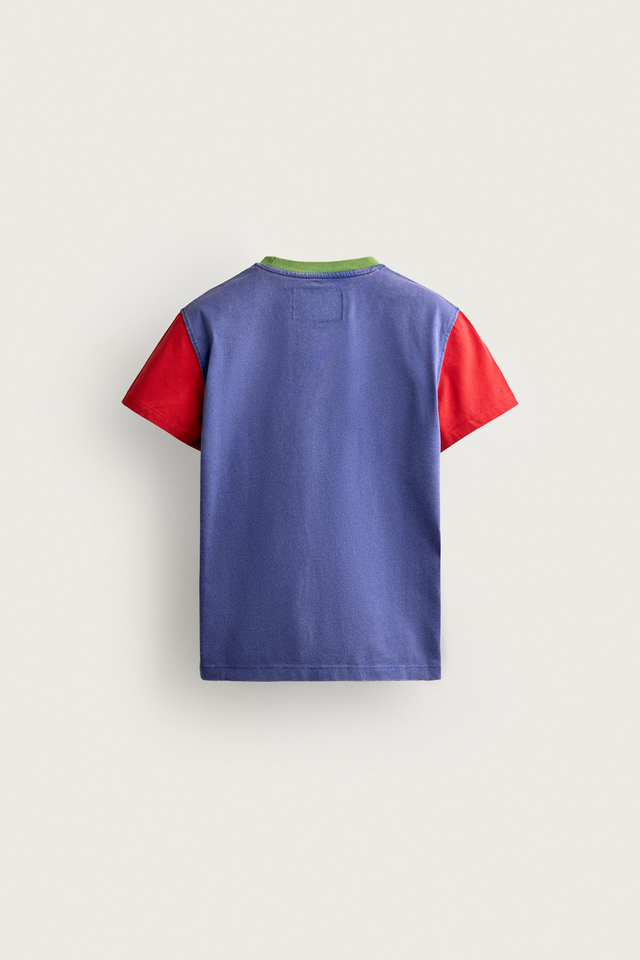Zara SLIM CROPPED FIT BLOK RENKLİ T-SHIRT görsel 2