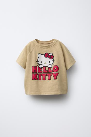 T-SHIRT WITH HELLO KITTY © SANRIO PRINT - Khaki by Zara - Image 0