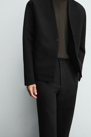 COTTON/LINEN SUIT TROUSERS - Black by Zara - Image 4