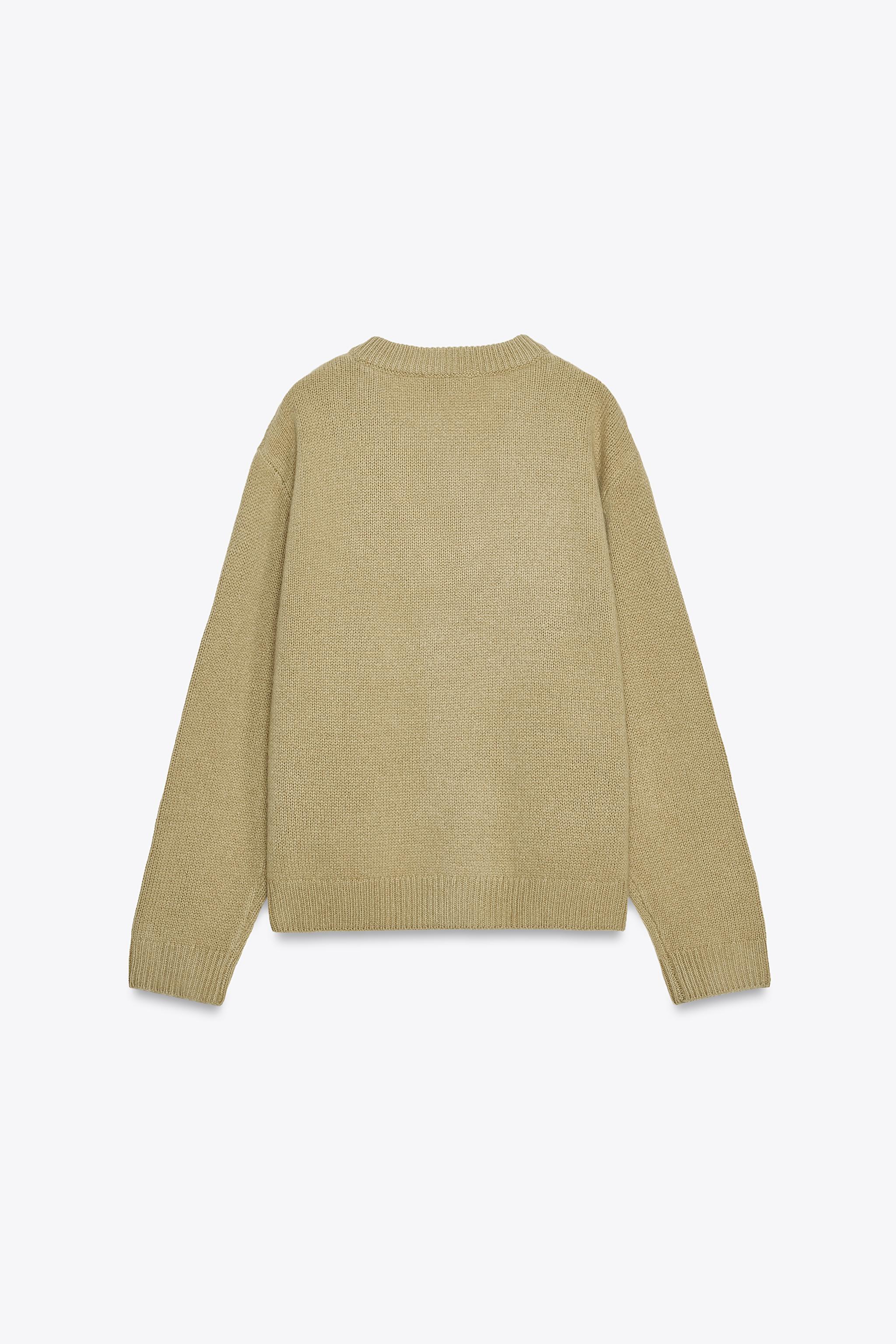 100% WOOL V-NECK JUMPER - Olive Green | ZARA Canada