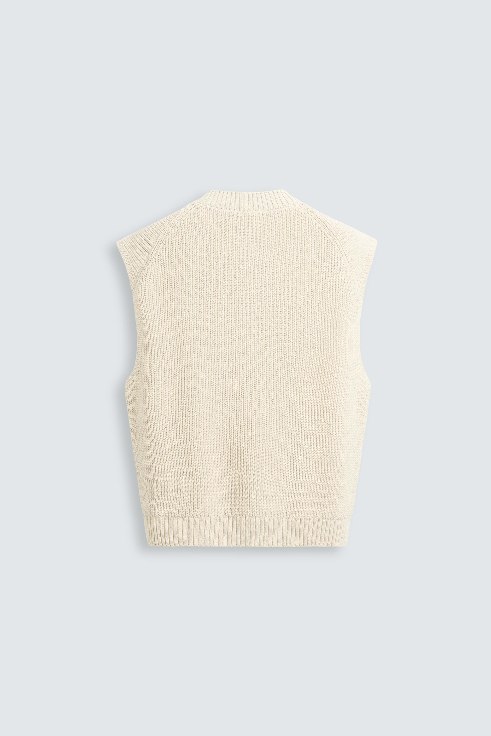 TEXTURED KNIT WAISTCOAT - Ecru | ZARA New Zealand