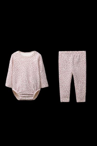 CONJUNTO BODY Y LEGGING FLORES - Rosa tiza de Zara - Imagen 0