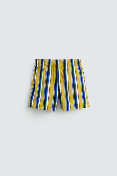 QUẦN SHORT BƠI ỐNG LỠ KẺ SỌC - khác nhau từ Zara